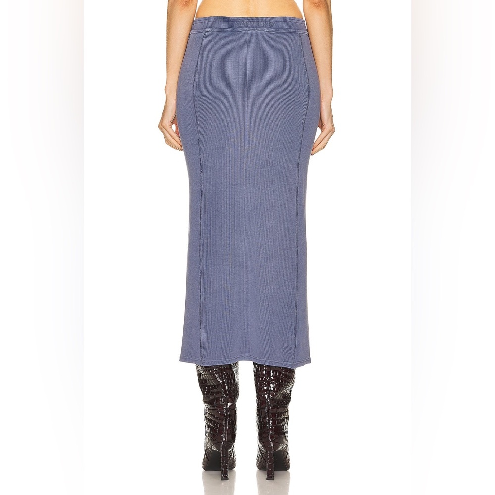 ACNE STUDIOS Rib Knit Midi Skirt | Minimalist Scandi Stretch XS - Picture 3 of 13